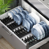 Adjustable Aluminum Dish Drainer Drawer Plate Drying Rack Organizer Kitchen Accessory