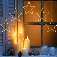 3Pcs 30cm Star Christmas Light Battery Operated Indoor Xmas Party LED Decoration