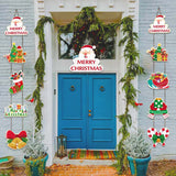 Christmas Hanging Party Decoration Set Porch Sign  Xmas Door Banner Style 2