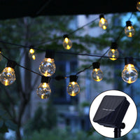 5M 20 Bulbs Retro Solar String Lights Garden LED Festoon Party Globe Outdoor Decor