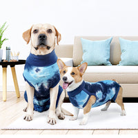 Dog Recovery Suit Pet Recovery Shirt Dog Prevent Licking Care Clothing Blue