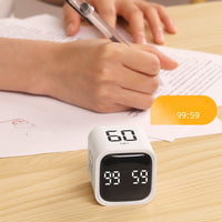 Rotation Cube Timer Time Setting Countdown Gravity Timer for Kitchen Work Study White