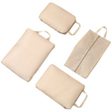 4Pcs Set Travel Compression Packing Cubes for Carry On Suitcases  Travel Accessories Beige