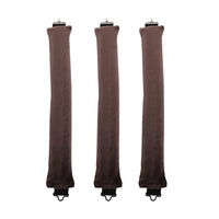 Set of 3Pcs Heatless Hair Curler Overnight Curls Rods with Hook Long Hair Styling Tools Brown