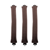 Set of 3Pcs Heatless Hair Curler Overnight Curls Rods with Hook Long Hair Styling Tools Brown