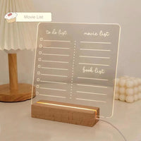 Acrylic Message Marker Board with Lighting Base and 12 Makers  for Office Home School