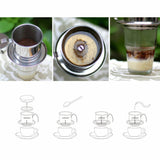 Stainless Steel Coffee Maker Pot Vietnamese Coffee Drip Single Cup Coffee Drip Brewer