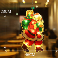 20 LEDs Christmas Suction Mount Decorative Light Xmas Window Silhouette Lights  Indoor Holiday Party Decoration Style 3