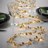 2M 20LEDs Golden Leaves String Lights Home Christmas Wedding Decor