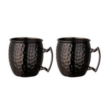 2Pcs 530ml Moscow Mule Stainless Steel Mug Drinking Beer Cup Black