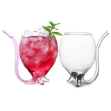 2Pcs 300ml Filter Red Wine Glass Hand Blown Clear Juice Cup for Whiskey Port Wine Cocktail