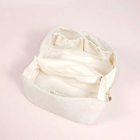 Travel Makeup Bags Wide Open Cosmetic Organizer Bag Toiletry Bag White