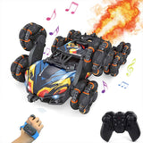 2.4GHz Remote Hand Control 8 Wheels Stunt Car Toys Gesture Sensing Remote Control Car Toy Orange