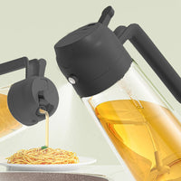 2 in 1 Oil Dispenser and Oil Sprayer 470ML Oil Dispenser Bottle for Kitchen Cooking Black