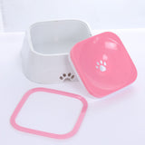 1.5L Pet Dog Water Bowl No Spill Dog Water Bowl Slow Water Feeder Pink