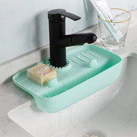 Faucet Splash Guard Sink Faucet Absorbing Mat Faucet Countertop Protector Pad for Kitchen Bathroom Light Green