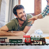 Electric Steam Train Set with Sound and Light Xmas Kid Toy