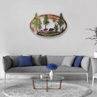 Retro Animal Forest Metal Wall Art Decor Wall Sculpture Office Home Wall Decorations Style 2