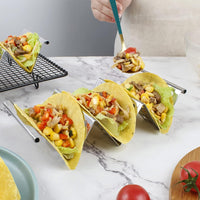 Set of 4Pcs Stainless Steel Taco Holder Taco Stand Taco Plate