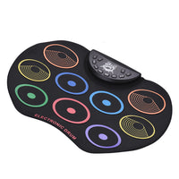 9-Pad Electronic Drum Set Portable Roll-Up Colorful Drum Pad