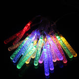 Solar LED Icicles Air Bubble Lights Christmas Fairy String Lights Outdoor Garden Yard Patio Decor Multicolor