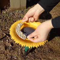 Sunflower Standing Bird Feeder Outdoor Bird Bath Feeders Bowl Bird Feeding Tray Garden Decor