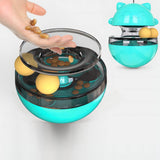 Pet Cat Treat Dispenser Ball Tumbler Interactive Puzzle Ball Pet Slow Feeder Toy Blue