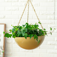 2Pcs Set Hanging Planters Hanging Baskets Plants Flowers Pots Garden Home Decorations Gold