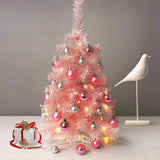 45CM Mini Tabletop Stand Christmas Tree with Balls and Lights Xmas Party Decor