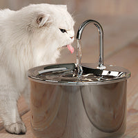 1.8L Electric Pet Water Dispenser Automatic Stainless Steel Cat Dog Fountain