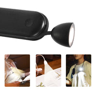 3-in-1 Book Light Foldable Reading Light Flexible Neck Reading Lamp Black