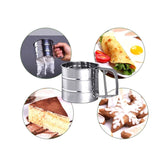 Stainless Steel Flour Sifter One Hand Press Crank Sifter for Powdered Sugar Shaker Duster Baking Tool