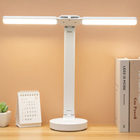 Foldable Double-Head LED Desk Light Eye-Caring Touch Control Reading Lamp