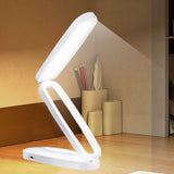 Foldable LED Desk Lamp Touch Dimmable Table Lamp Rechargeable Portable Reading Lamp for Office Home White