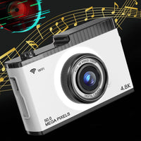 8X Zoom WIFI Digital Camera Retro Dua-Lens Auto Focus Camera with MP3 Player Various Games White