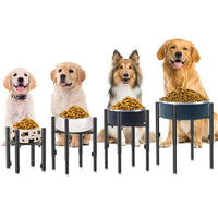 Adjustable Elevated Pet Dog Bowl Stand 4 Height Adjustable Holder for Raised Food Water Feeder