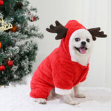 Christmas Reindeer Clothes for Pet Dog Thermal Sweatshirt Xmas Decoration