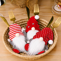 3Pcs Christmas Gnome Tableware Holder Cutlery Bags Set Xmas Party Decor