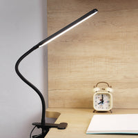 Adjustable Clip On Desk Lamp Book Light Reading Light with 3 Colors 10 Brightness Black