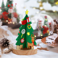 5Pcs Felt Christmas Tree DIY Set Felt Xmas Tree with Detachable Ornaments Home Holiday Decorations Style 1