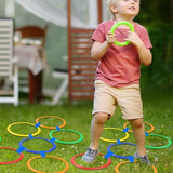 38cm Hopscotch Ring Game Set with 10 Pcs Connectors Kids Agility Training Toys Outdoor Indoor Game