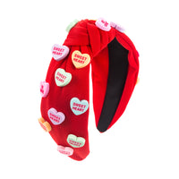 Love Heart Headband for Women Wide Top Knot Headband Hair Accessories Red