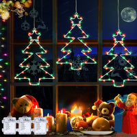 3Pcs Christmas Tree Lights with Timer Function Battery Operated LED  Fairy Hanging Light Holiday Party Decoration