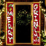 2-in-1 Door Banner Christmas Decor with LED Lights Merry Christmas Welcome Sign Style 2