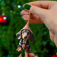 7Pcs Dachshund Dog Christmas Ornaments Xmas Tree Decor