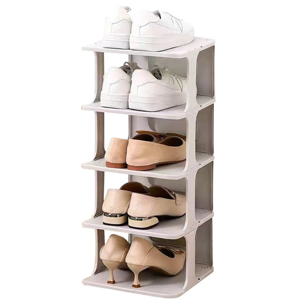 5-Tier Open Design Free Combination Shoe Organizer Stackable Shoe Rack