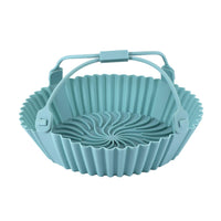 Air Fryer Silicone Tray Air Fryer Liner with Removable Handles Blue