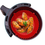 Air Fryer Silicone Tray Air Fryer Liner with Removable Handles Red