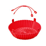 Air Fryer Silicone Tray Air Fryer Liner with Removable Handles Red