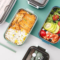 Lunch Box Food Containers Bento Microwave Stainless Portable Box with Dinnerware Blue